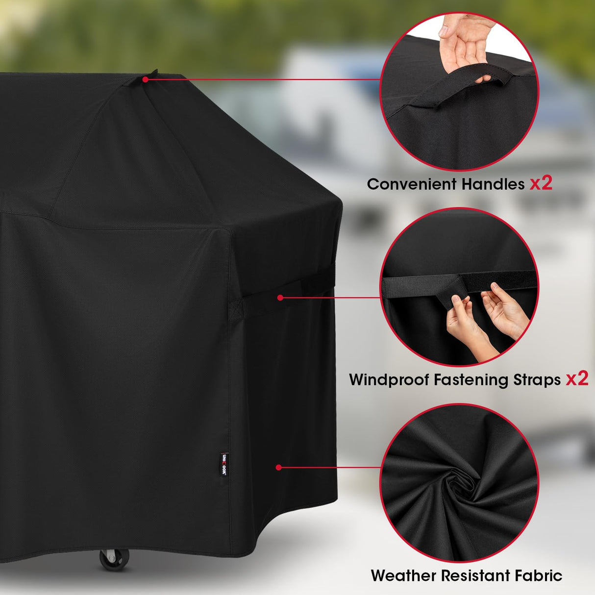 Unicook 63 Inch Grill Cover for Weber Genesis 300 Series and New 2022 Genesis 300 Grills, Outdoor BBQ Grill Cover, Heavy Duty Waterproof Fade Resistant Barbecue Cover, Compared to Weber 7757 Unicook