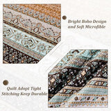WONGS BEDDING Boho Fall Quilt Set Twin, Brown Bohemian Quilt Bedding Set, Ultra Soft Lightweight Bedspread for All Season Reversible Microfiber Coverlet Bedding Set 68"x86"(3 Pieces) WONGS BEDDING