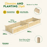 Greenes Fence Original Pine Raised Garden Bed, 2' x 8' x 10.5" - Made in USA with American Pine Greenes Fence