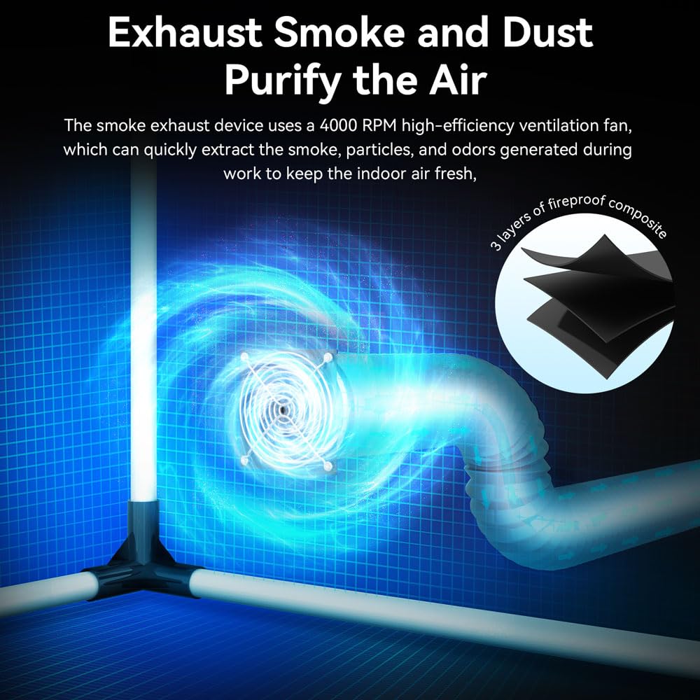 Updated Integrated Laser Engraver Enclosure with LED Light, Ventilation Kit, Cover Tent Fits for Most Laser Cutter, Insulates Against Smoke, Odor and Noise, Eye Protection, 720x720x400mm Cregrant3D