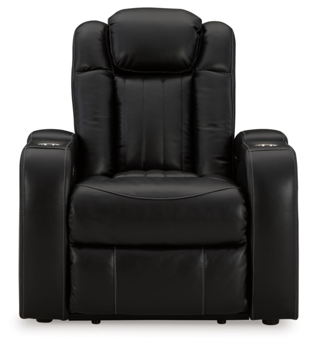 Signature Design by Ashley Caveman Den Modern Faux Leather Wall Hugger Power Recliner with Adjustable Headrest, Storage, Wireless, USB Ports and LED Lights, Black Signature Design by Ashley