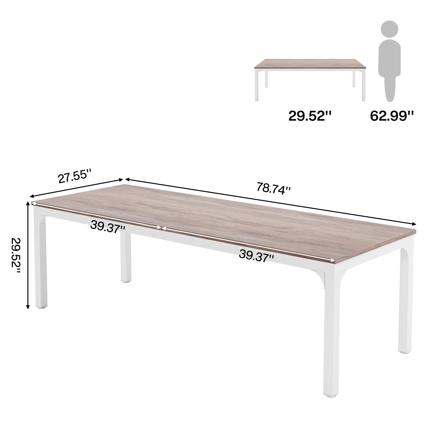 Tribesigns 78.7 Inches Extra Long Computer Desk 2 Person Desk, Double Long Desk, Workstaion for Home Office - WoodArtSupply