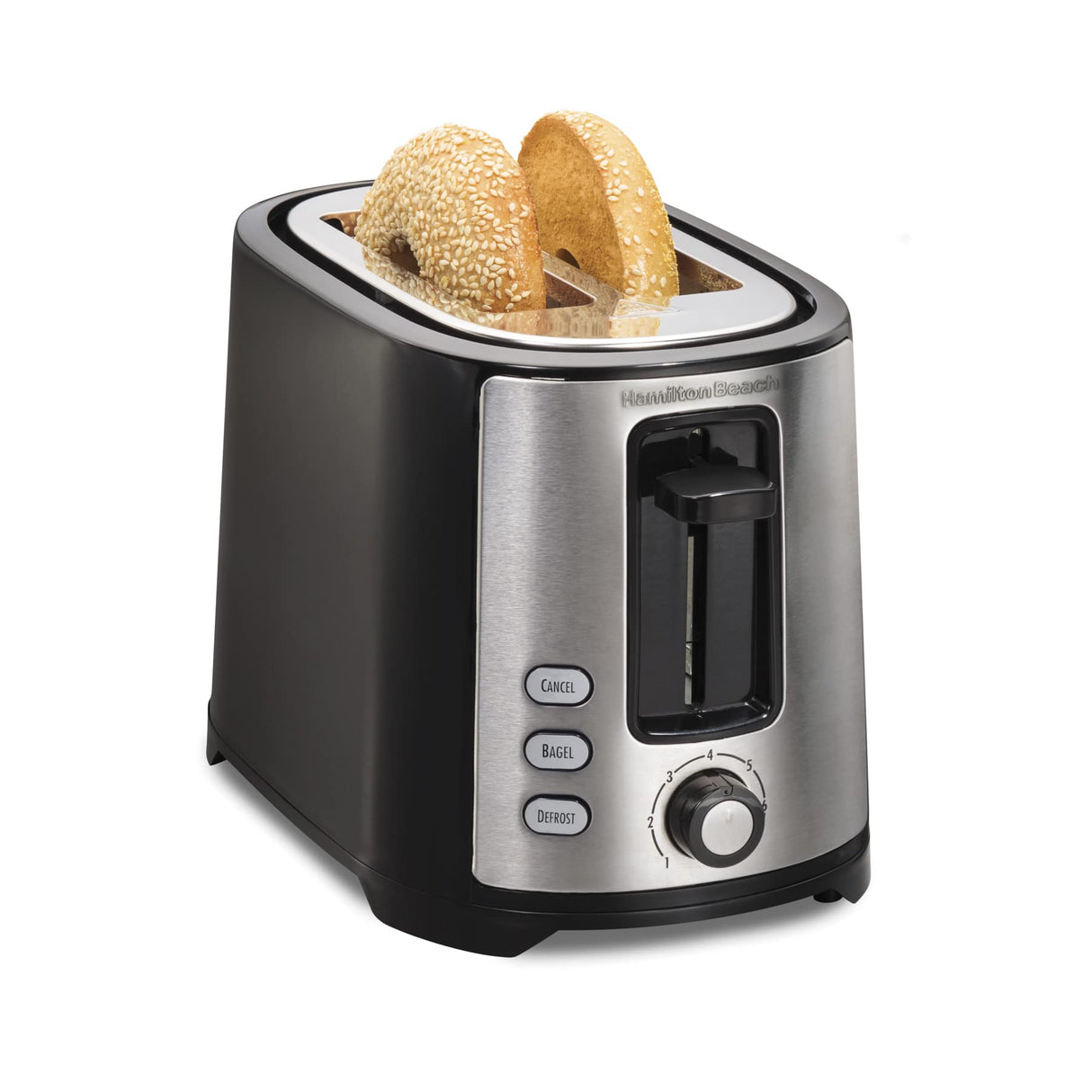 Hamilton Beach 2 Slice Extra Wide Slot Toaster with Bagel & Defrost Settings, Shade Selector, Toast Boost, Auto Shutoff, Black & Stainless Steel (22633) Hamilton Beach