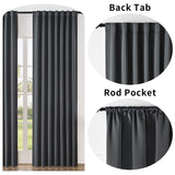 Joydeco Blackout Curtains 108 Inches Long for Bedroom, Thermal Insulated Black Out Curtains 2 Panels Set, Room Darkening Drapes for Living Room Window Rod Pocket Back Tab (W52 x L108 Inch, Dark Grey) Joydeco