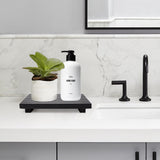 Renawe Black Bathroom Counter Organizer Wooden Display Pedesta Stand Kitchen Countertop Trays Farmhouse Wood Riser Dish Soap Dispenser Holder for Bathroom Decor Kitchen Sink Accessories Vanity Tray Renawe