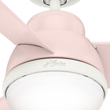 Hunter Valda Indoor Ceiling Fan with LED Light and Remote Control, 36", Blush Pink Hunter