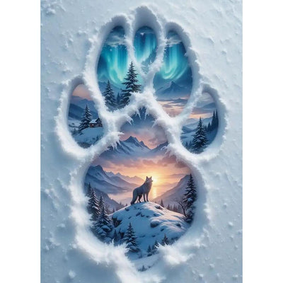 Sanjee Diamond Art Kits for Adults, Wolf Diamond Painting Kits for Beginner, 5D DIY Round Full Drill Gem Art Crafts for Home Wall Decor Gift, 12x16inch