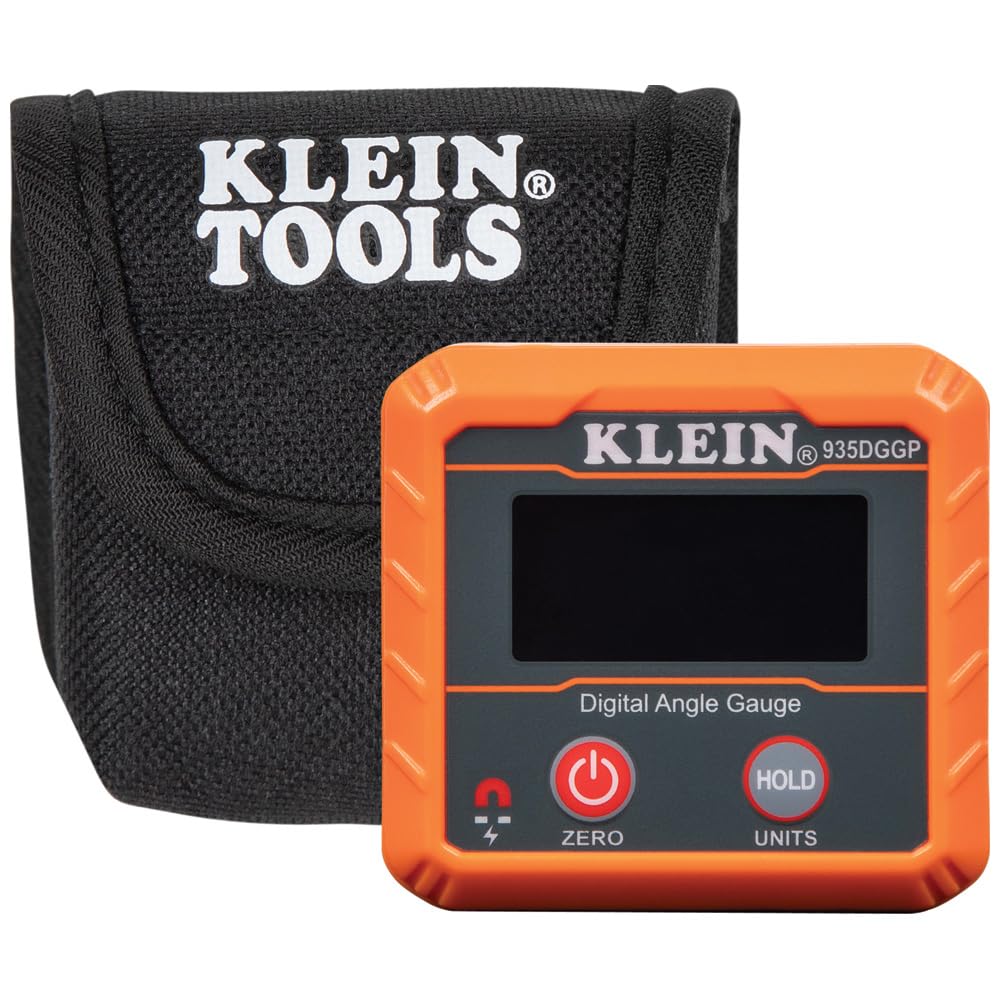 Klein Tools 935DGGP Angle Finder, Digital Gauge with Strong Magnetic Base, Converts Between Degrees, Percent Grade, in/Ft, mm/m Klein Tools