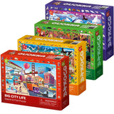 QUOKKA Puzzles for Kids Ages 4-6 - 4 x 60 Puzzles for Toddlers 5-8 - Educational Search & Find Toy for 8-10 yo for Learning Forest Polar, USA National Park Animals & City Life QUOKKA