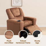 Naomi Home Suri Kids Recliner Chair with Cup Holder & Footrest, Brown Microfiber - Cozy Lounge for Toddlers & Children Naomi Home
