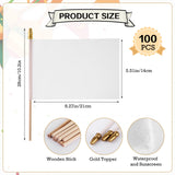 Remerry 100 Sets Sublimation Blank Flags Small White Flags Mini DIY Flags on Stick Sublimation White Flags with Wood Stick for Kids Birthday Party Parades Day Wedding Events Celebration, 5x8 Inch Remerry