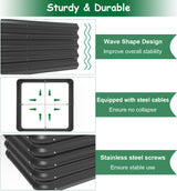 waaliji 3x3x1 FT Raised Garden Bed with Steel Cable, Elevated PP Planter Box Stand for Gardening, Backyard Patio Ground Raised Bed for Planting Vegetables Flower Herb and Succulents, Black waaliji