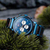 2win Engraved Wood Watch for Men Multifunctional Chronograph Custom Personalized Anniversary Watches Gifts for Him Husband Groomsmen Dad Boyfriend (A-for Son from Mom) 2win