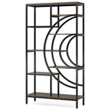Tribesigns 71-Inch Geometric Industrial Bookcase with 8 Tiers and Metal Frame for Elegant Open Storage Tribesigns