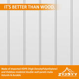 Outdoor Storage Cabinet with 4 Shelves,31.5" x 23.23" x 66.22" White Waterproof Shed,Waterproof Resin Vertical Tool Shed, Lockable 30 cu.ft. Storage Shed for Patio, Garden, Yard, White ZYJOYY