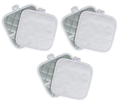 Square Blank Oven Mitts Sublimation Slim Set 6 Pieces Heat Thermal Transfer Polyester Pot Holder Kitchen cookware Dinning