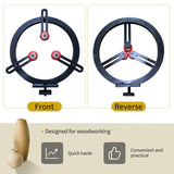 Woodworking Lathe Steady Rest ，3-Point Metal Steady Rest for 12in Swing Lathes with 6 Pcs Position-adjustable Wheels Feleolibe