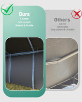 Hipicute 20'x10'x11' Heavy-Duty Portable Garage with Canopy, Front and Back Doors, Roll-Up Windows, Carport Shelter Reinforced Structure for Cars, Trucks, Boats, and Parties - Gray Hipicute