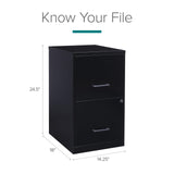 Lorell 14341 18 Deep 2-Drawer File Cabinet, Black Lorell