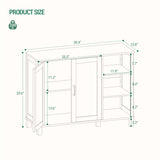 Hzuaneri Bathroom Storage Cabinet, Freestanding Floor Cabinet with Doors and Shelves, Bathroom Storage Unit, Kitchen Cupboard with Open Compartments for Bathroom, Entryway, Modern SC12213X Hzuaneri