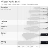 PHOENIX High Flexible Palette Knife Set, 8 Pieces Stainless Steel Painting Knives (31,41,42,43,44,46,51,52) Art Knife with Wood Handle, Paint Spatula for Oil Acrylic Paint PHOENIX