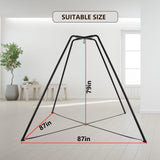 HOTJUMP Swing Stand for Kids, 330LBS Heavy Duty Metal Swing Frame for Backyard Indoor, Anti-Rust and All Weather Resistance, Saucer Swing NOT Included (BLACK) Hotjump