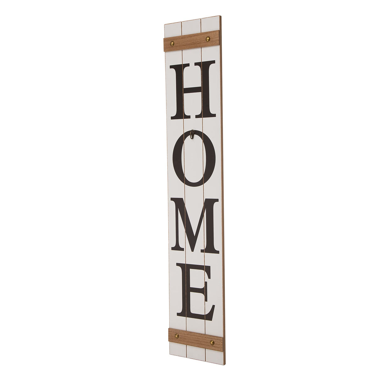 Glitzhome Wooden Welcome Home Porch Sign with Interchangeable Wreaths for Front Door, Vertical Farmhouse Standing Home Sign, Hanging Sign for Year Spring Fall Thanksgiving Christmas, 42”H, White glitzhome
