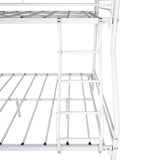 Maliacife Metal Bunk Bed with Ladder and High Guardrail,Twin Over Full Size Bed Frame,Storage Space,Noise Free,No Box Spring Needed,White Maliacife