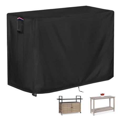 Iptienda Patio Bar Table Cover for Outdoor Console/Buffet Table, 50 Inch Waterproof Prep Table Cover for Grill Cart, Stainless Steel/Metal Table-50"L x 34"W x 36"H Iptienda