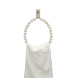 Towel Rack Handmade Wooden Bead Towel Ring Wall Mounted Farmhouse Hand Towel Holder for Bathroom Decor ROXLLGJC