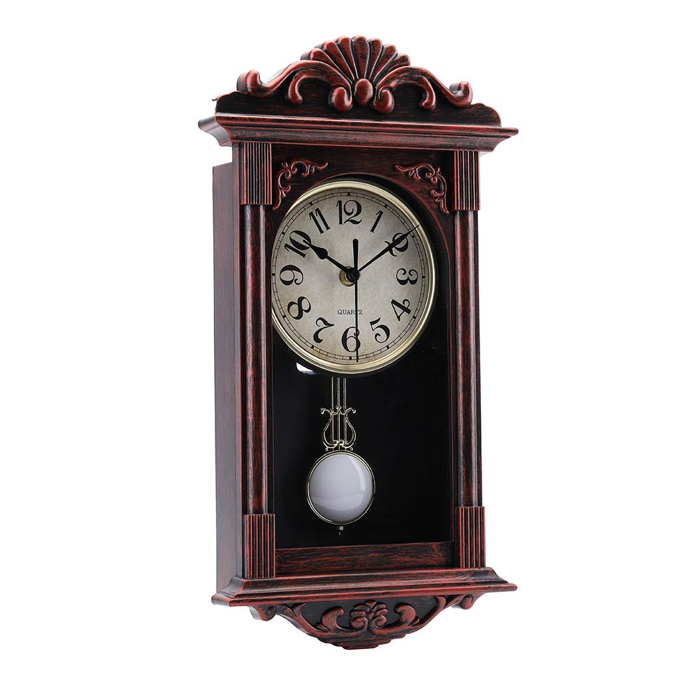 jomparis Pendulum Wall Clock Gifts for Dad,Dad Gifts for Christmas Retro Quartz Decorative Battery Operated Wall Clock for Living Room, Office, Home Decor(16 Inch, Bronze) jomparis