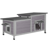 Aivituvin Cat House Outdoor Feral Cat Shelter Weatherproof Cat Condo for Winter Double Rooms Kitty Cage Aivituvin