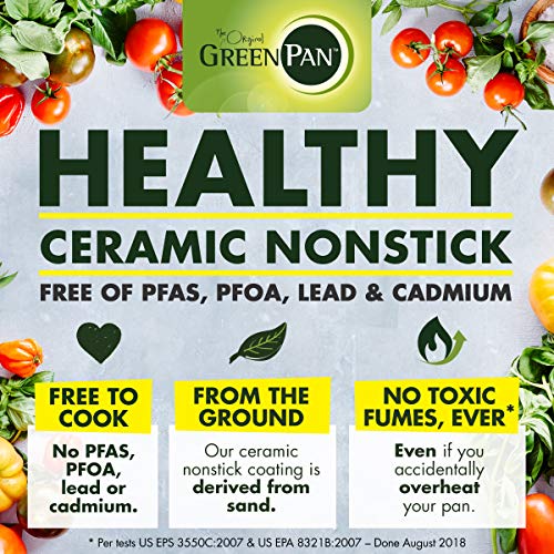 GreenPan Chatham Hard Anodized Healthy Ceramic Nonstick, 11" Grill Pan, PFAS-Free, Dishwasher Safe, Oven Safe, Gray GreenPan