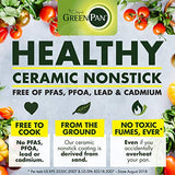 GreenPan Chatham Hard Anodized Healthy Ceramic Nonstick, 11" Grill Pan, PFAS-Free, Dishwasher Safe, Oven Safe, Gray GreenPan