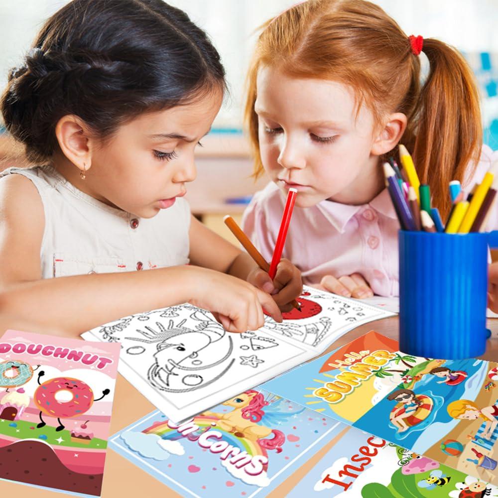 Aannanl 24 Mini Coloring Books Suitable for Kids Ages 2-4 and 4-8,Small Party Gifts,Bulk Birthday Gifts,Gift Bag fillers,School Classroom Activities Include Dinosaurs,Pets,Mermaids,Animal,Princess Aannanl