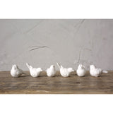 Set of 6 White Ceramic Birds Creative Co-Op