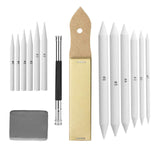 Heshengping - Blending Stump, 15 Pack has Art Eraser Extender Sandpaper, Paper Blending Stumps for Drawing Shading Pencils for Sketching, Blending Pencil, Blending Sticks for Student Artist Heshengping