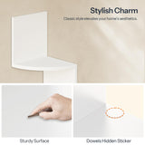 HOOBRO Corner Shelf Wall-Mounted, Set of 2 Floating Corner Shelves for Wall, 5-Tier Corner Bookshelves for Living Room, Bedroom, Bathroom, Home Office, White WT26BJP201 HOOBRO