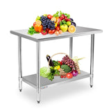 STABLEINK NSF Stainless Steel Table, 24 x 36 Inches Metal Prep & Work Table with Adjustable Undershelf, for Commercial Kitchen, Restaurant, Hotel and STABLEINK