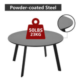 Meluvici Patio Coffee Table Set of 2, Weather Resistant Outdoor Round End Table, Nesting Tables for Living Room Balcony Office, Black Meluvici