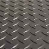 Rubber-Cal Diamond-Plate Rubber Flooring Rolls - 3 mm x 4 ft x 2 ft Rolls - Black Rubber-Cal