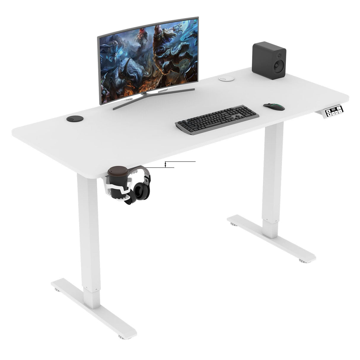 Rtisgunpro 55x24inch Adjustable Desk Stand up Desk Electric Standing Desk Adjustable Height Sit Stand Home Office Desk Including Splice Table Plate Rtisgunpro