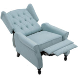 Altrobene Pushback Recliner, Modern Accent Arm Reclining Sofa, Fabric Wingback Chair for Living Room & Bedroom, Light Blue Altrobene