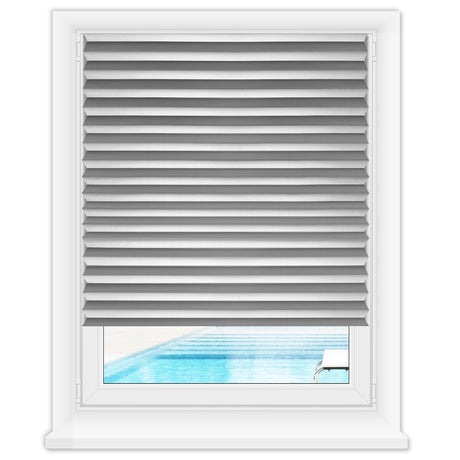 Zipcase 6 Pack Window Blackout Shades with Thermal Insulation, 100% Shading Grey Aluminium Cordless Light Filtering Pleated Paper Shades, 36 in x 72 in (Fits Windows 19” – 36”) Zipcase