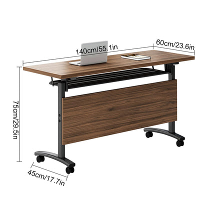 Conference Room Table,Folding Conference Table,Flip Top Rolling Mobile Table with Silent Locking Wheels,Modern Portable Seminar Training Meeting Table Business Tables (1 Pack, 55.1x23.6x29.5inch)