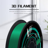 HP3DF PLA Filament, PLA Plus(PLA+), 3D Printer Filament, PLA Filament 1.75mm Dimensional Accuracy +/- 0.02mm, 1KG Spool (2.2 lbs), Fit Most FDM Printer (Silk Green PLA) HP3DF