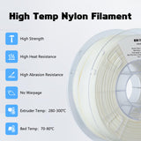 R QIDI TECHNOLOGY 3D Printer Nylon Filament, UltraPA Filament 1.75mm 1KG Spool, Natural,Strong & Tough R QIDI TECHNOLOGY