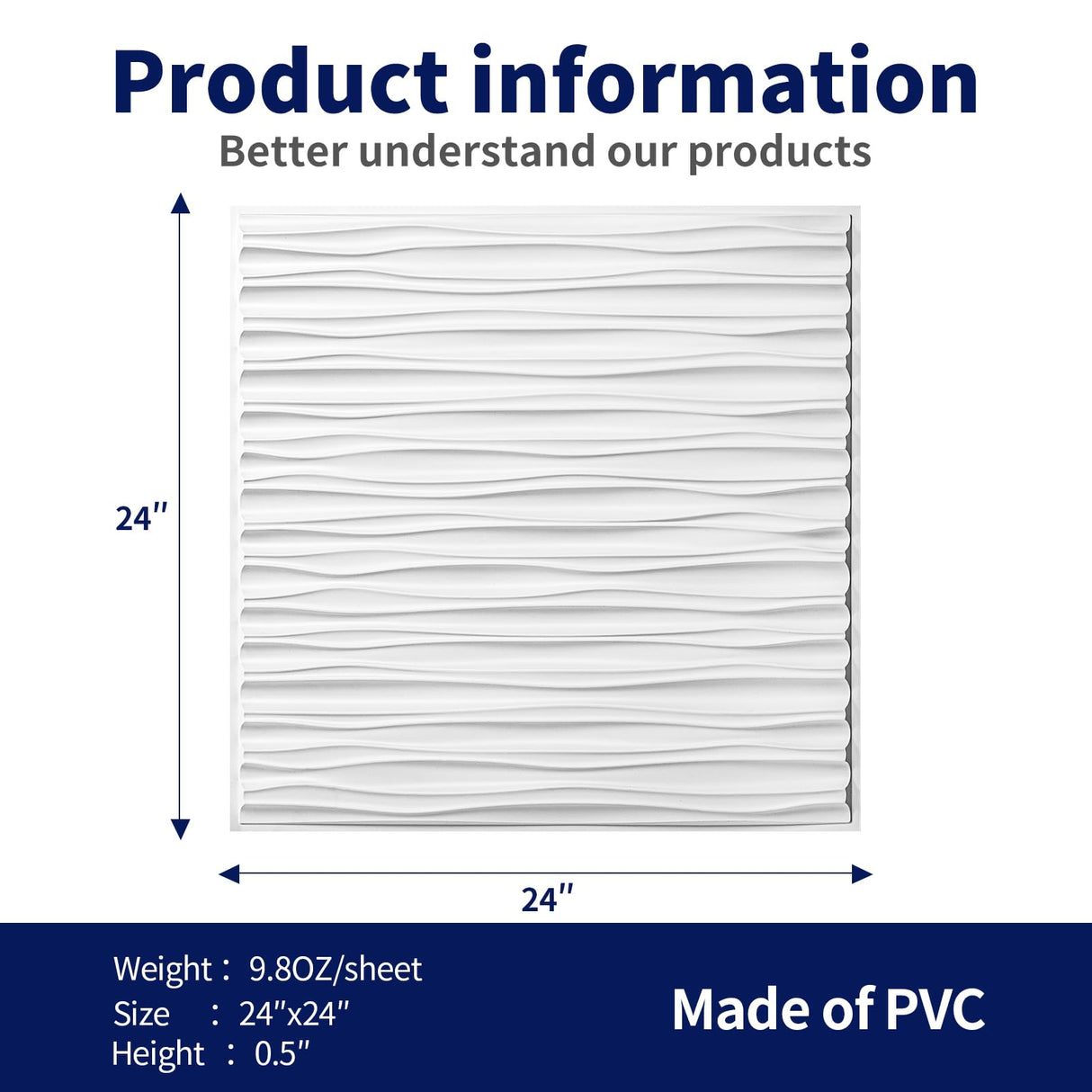 Art3dwallpanels Ceiling Tiles 24 x 24 for Interior Wall Décor, 12 Pack Drop Ceiling Tile 3D Wall Panel Fire Rated Waterproof Premium PVC, No Sag and Breakage Wall Panels Cover 48.Sq.Ft. White Art3dwallpanels