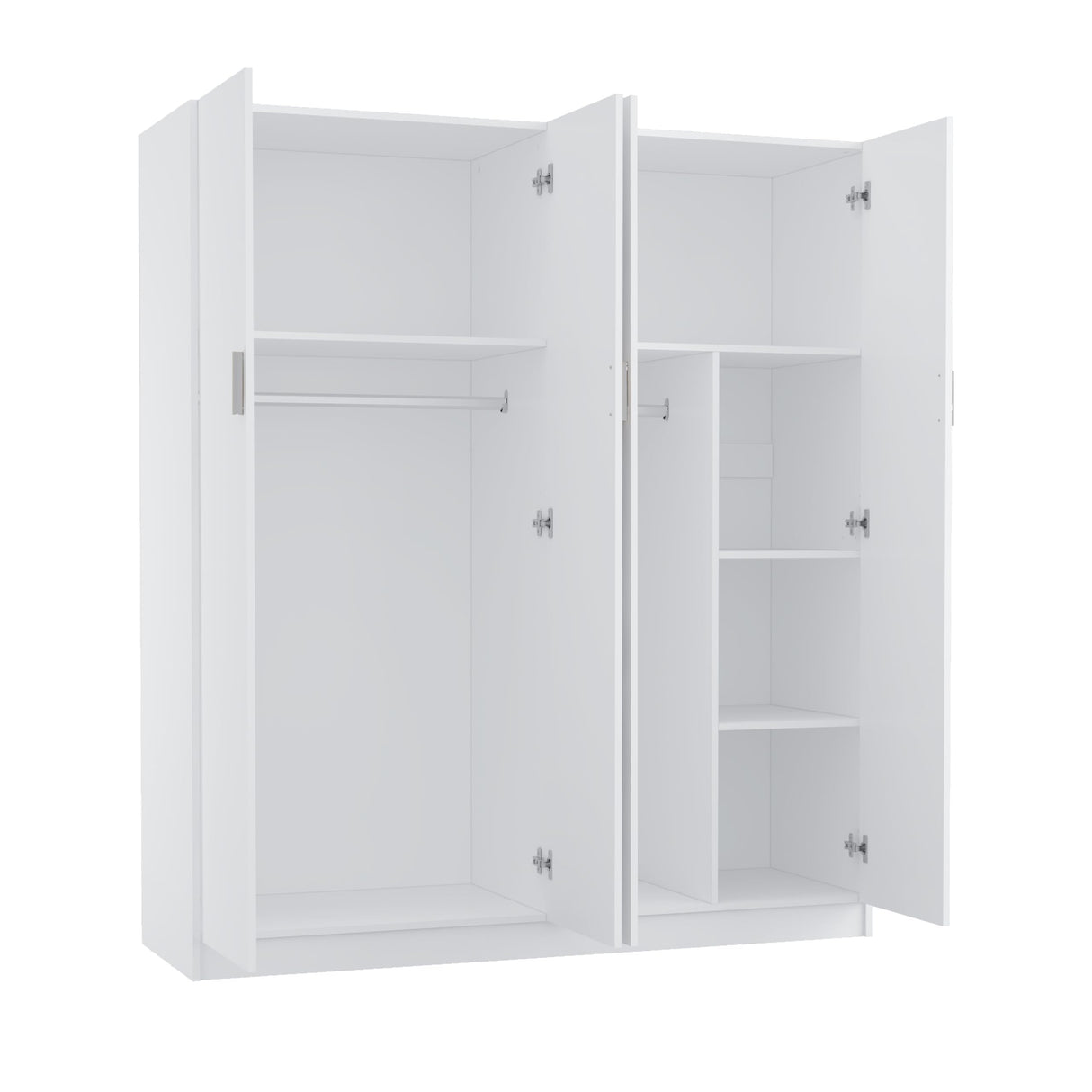 Panana Large Wardrobe Closet with Storage Shelves, 4 Door Armoires Wardrobe with 5 Shelves and 2 Hanging Rails for Bedroom Panana