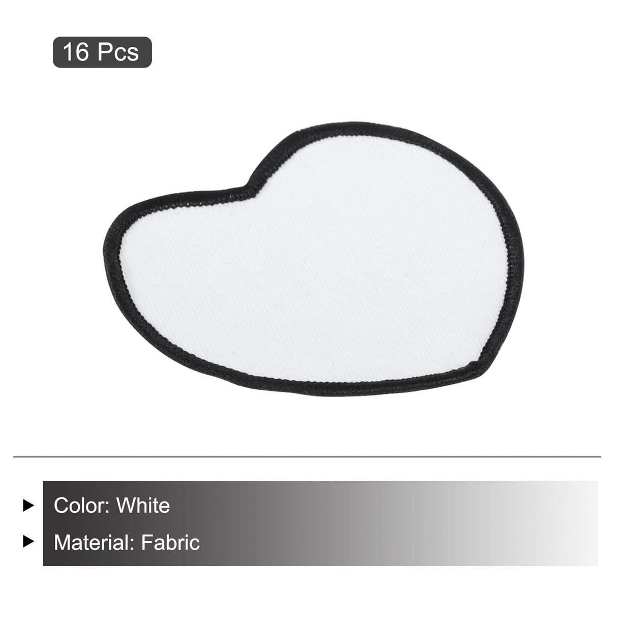 MECCANIXITY 16pcs Sublimation Patch Blank, 8cm/3.15" Fabric Iron-on Blank Heat Transfer Repair Patch for DIY Crafts Caps Clothes Shoes Bags Uniforms Heart, White MECCANIXITY